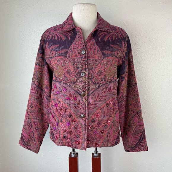 Coldwater Creek Button Down Jacket Size Petite Medium - Picture 1 of 9
